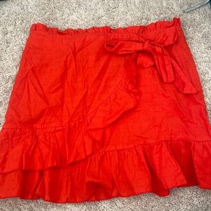 RED RUFFLE SKIRT